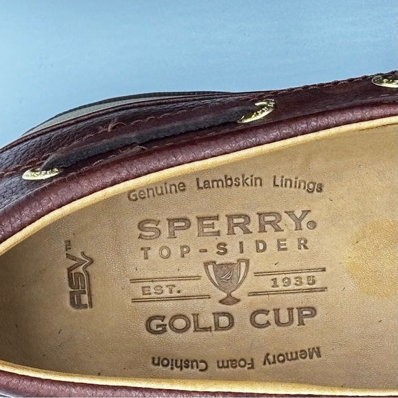 Sperry Top-Sider Brown Leather Gold Cup Boat Shoes w/Lambskin Lining Size 13 D - Picture 14 of 14